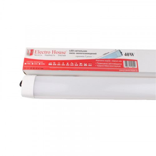 ElectroHouse LED светильник ПВЗ 40W 1200мм 6500K 3200Lm IP65 ElectroHouse LED светильник ПВЗ 40W 1200мм 6500K 3200Lm IP65