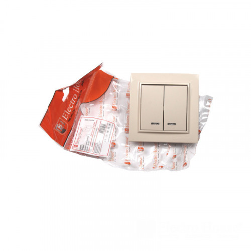 ElectroHouse Выключатель двойной с подсветкой латте Enzo IP22 ElectroHouse Выключатель двойной с подсветкой латте Enzo IP22