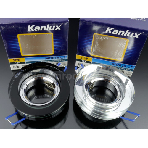 Встраиваемый точечный светильник Kanlux Morta 1хMR16 90х20 черное стекло металл Встраиваемый точечный светильник Kanlux Morta 1хMR16 90х20 черное стекло металл